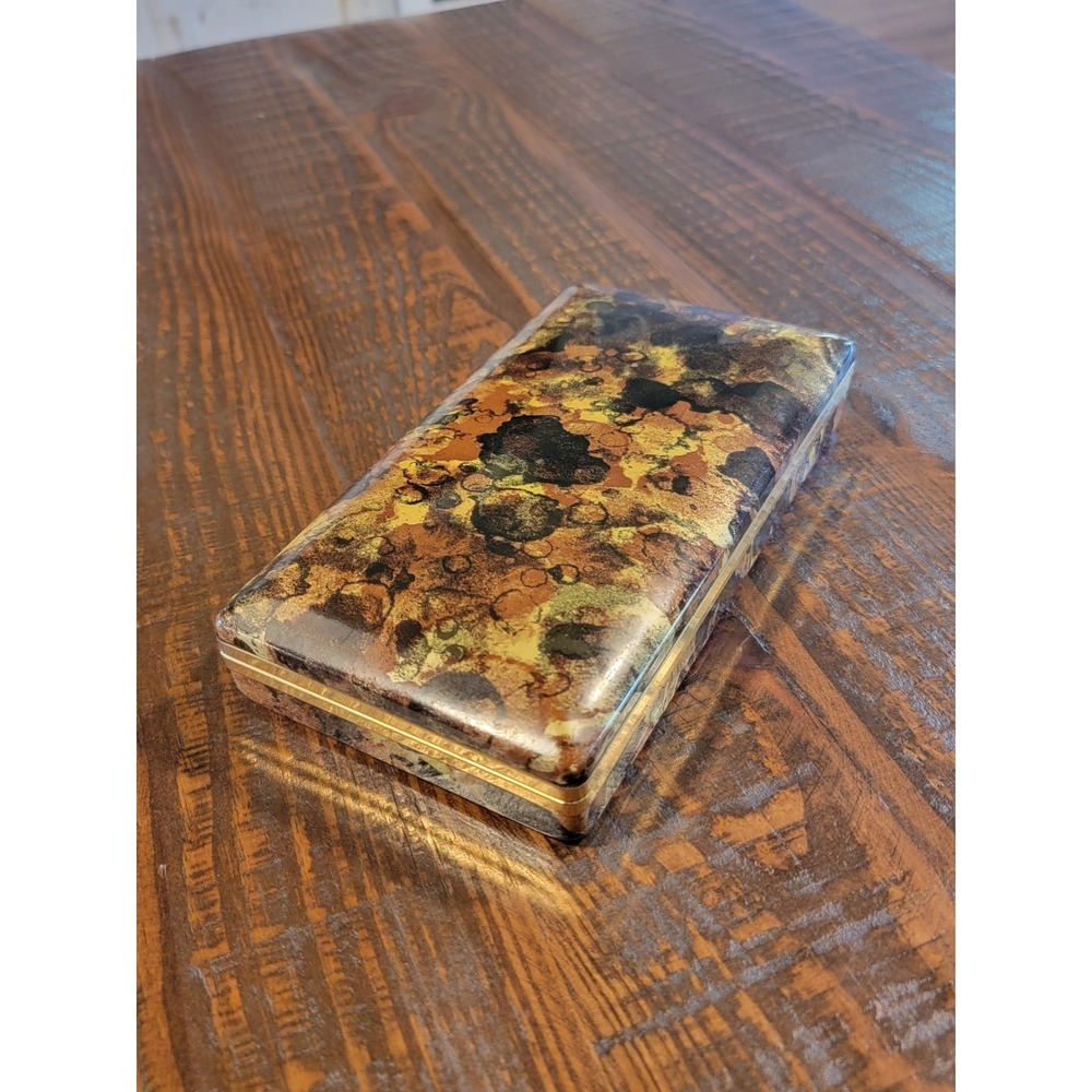 Vintage Tortoiseshell Mele‎ Clamshell Jewelry Box Earrings